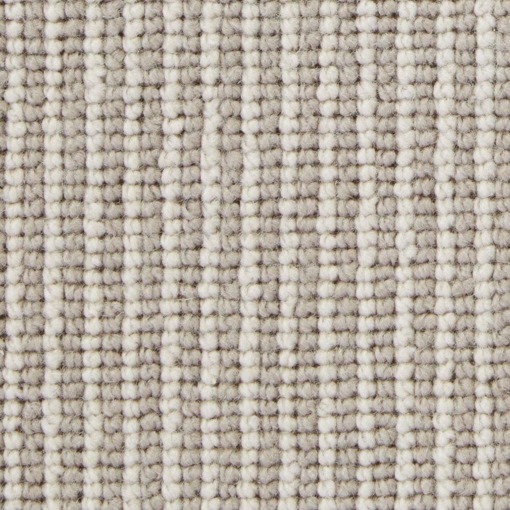 Beige stair runner with black stitched taped edge