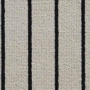 Beige with black stripe wool stair runner with black stitched taped edge 7m