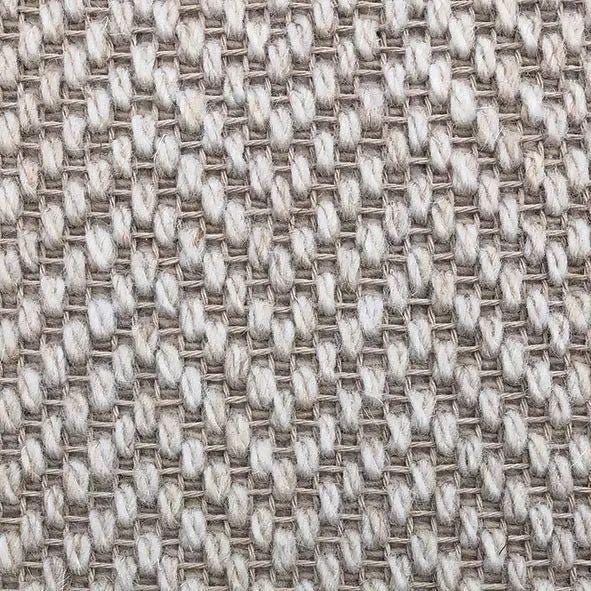 Chalk berber black stitched taped edge stair runner