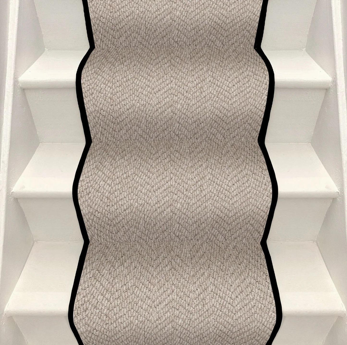 Light beige chevron stair runner