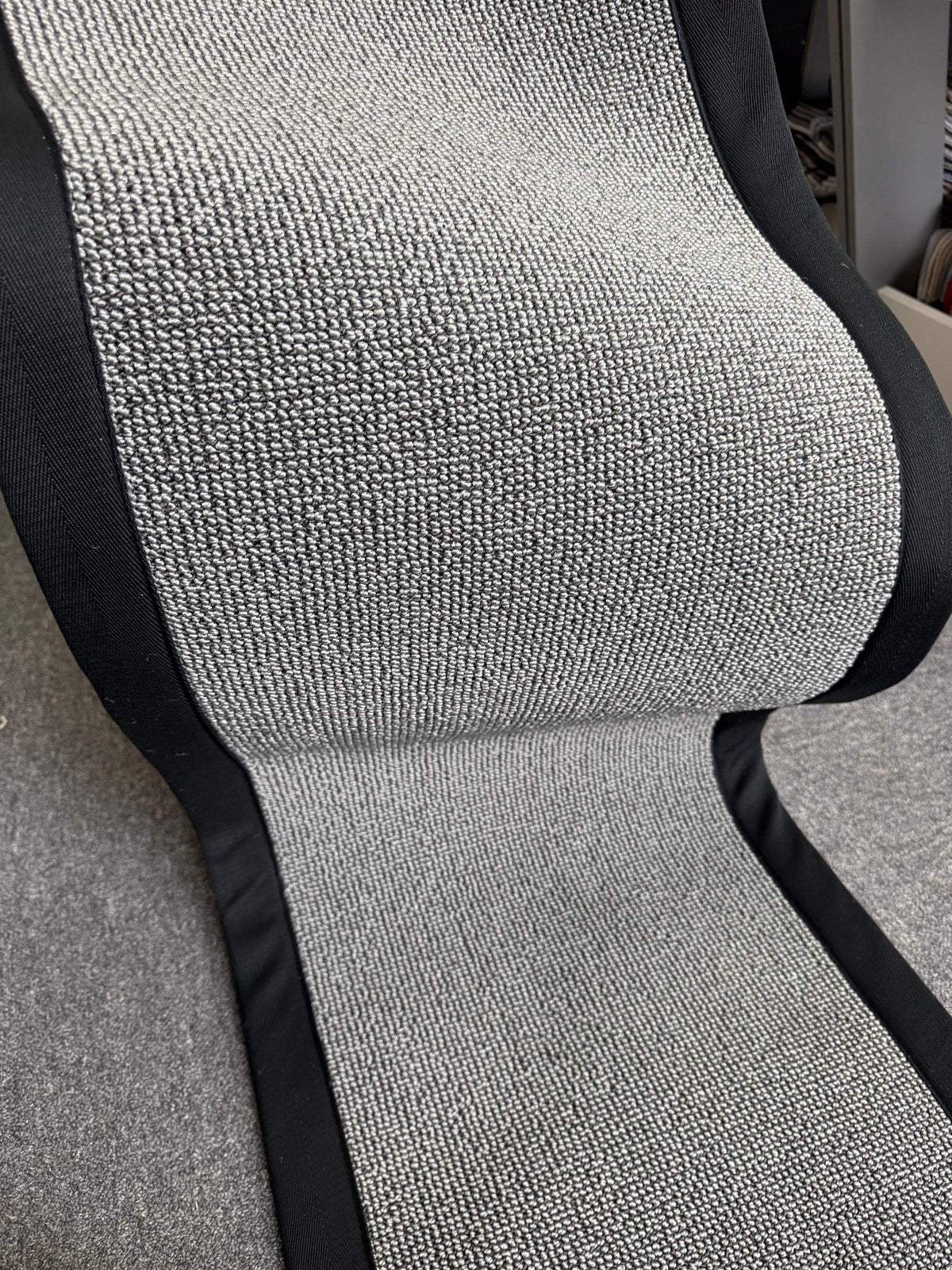 Stunning grey Berber runner stitched taped edge